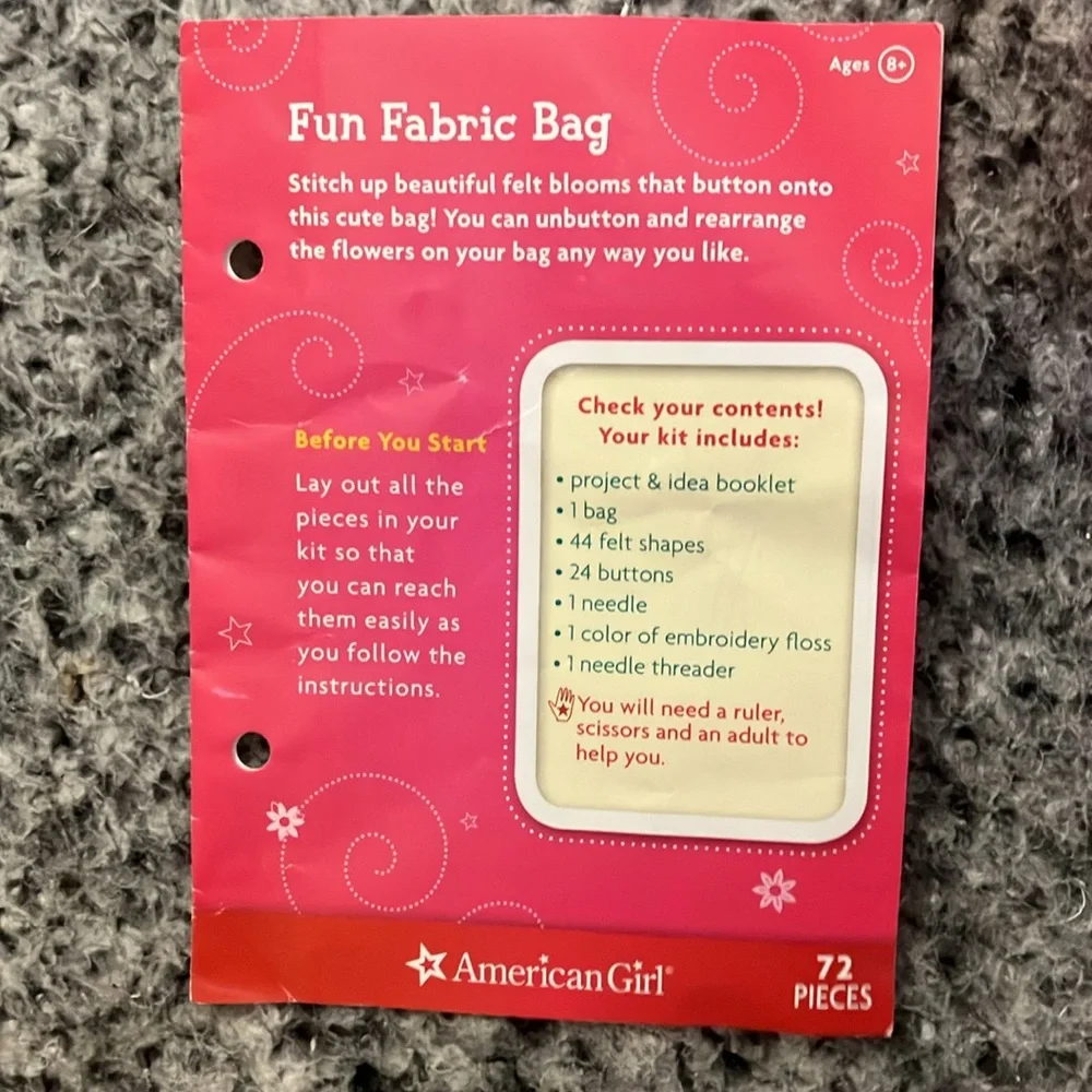American Girl Fun Fabric Tote Bag Craft Kit - Picture 5 of 6